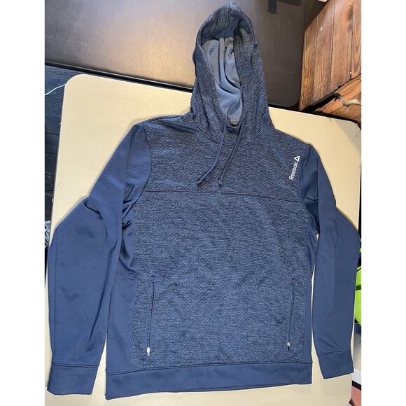 Reebok Speedwick Hoodie Men’s L Blue With Pocket - Picture 1 of 9